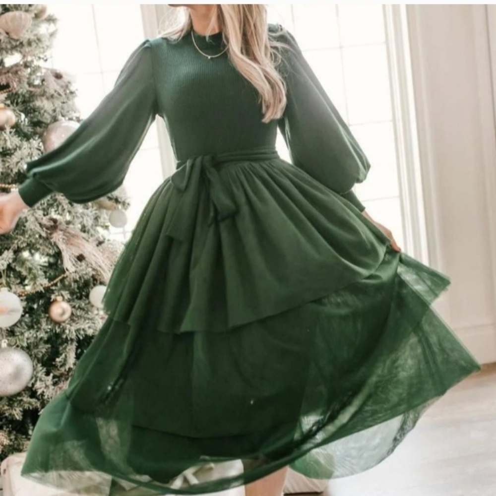 Ivy City Co Dress Elegant Green Women's Dress